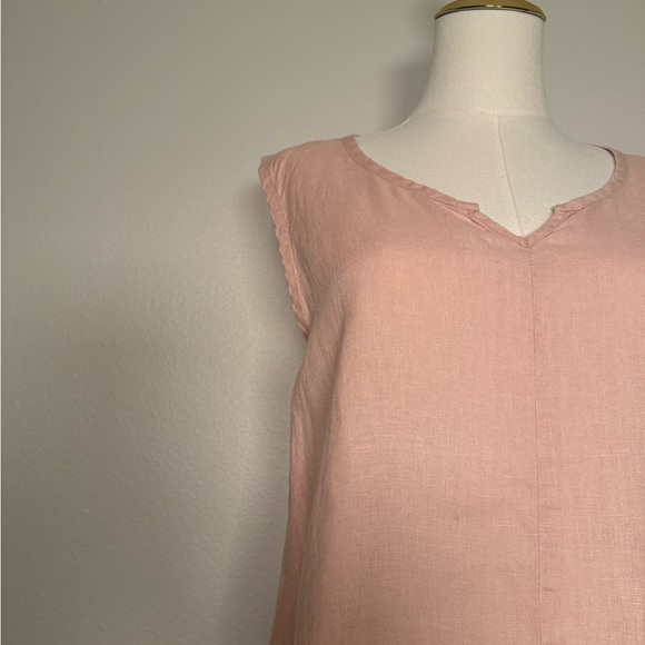 FLAX 100% Linen Pink Lightweight sleeveless Top Women's Sz S - Picture 2 of 6
